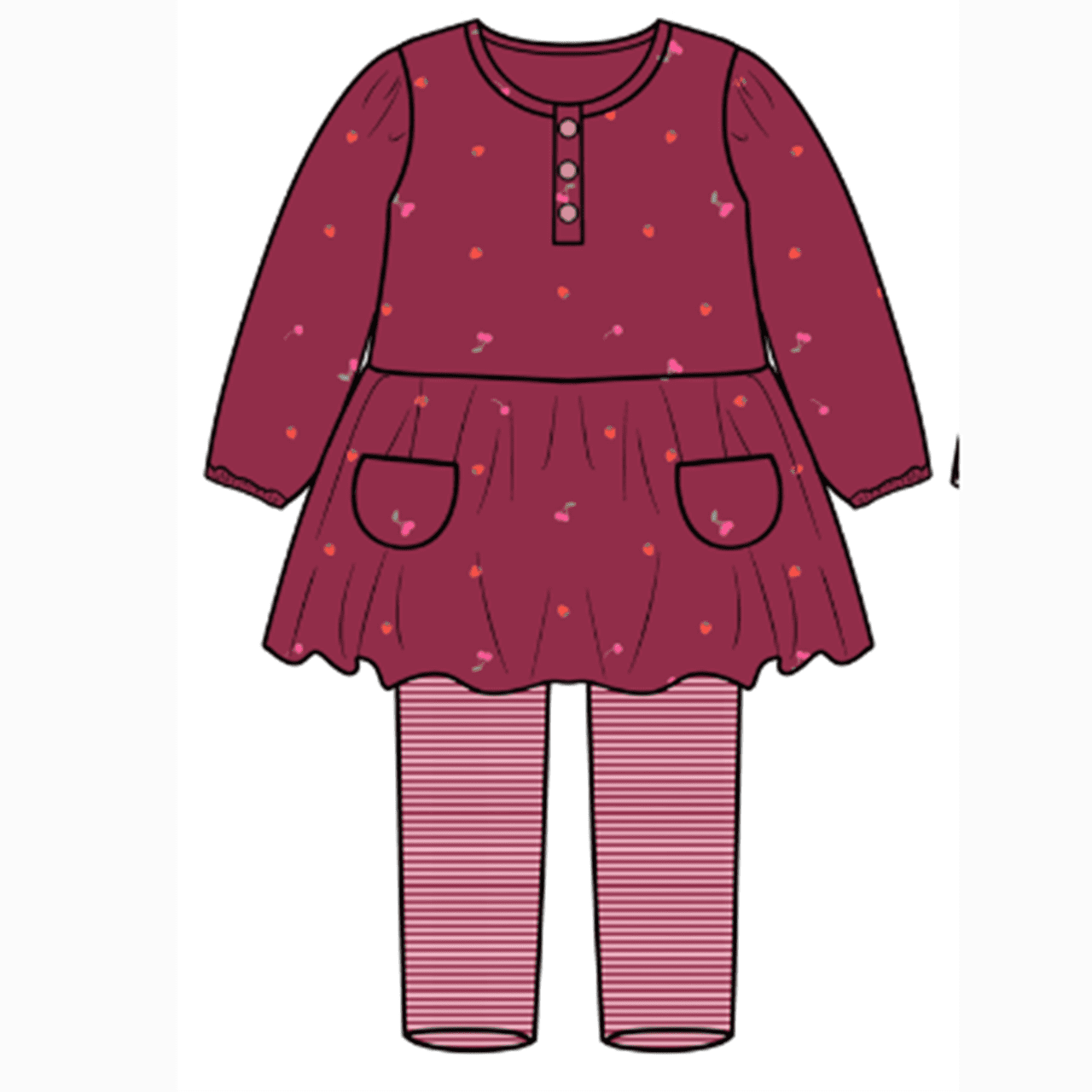Younger Tree Toddler Girl Clothes Baby Fall Winter Crew Neck Long Sleeve Dress Top Pants 2-piece Set