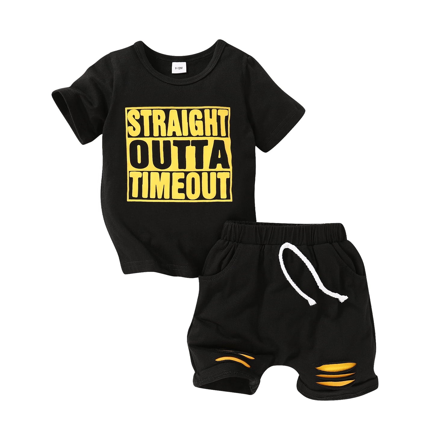 Younger Tree Toddler Baby Boy Summer Outfits Set Short Sleeve T-Shirt Shorts Clothes Set9-12 Months