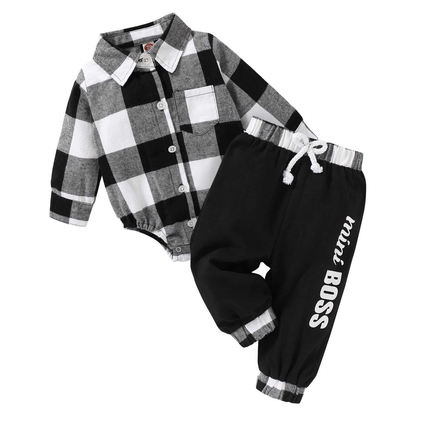 Younger Tree Infant Toddler Baby Boy Clothes Set Newborn Long Sleeve Flannel Plaid Bodysuit Pants Fall Winter Outfits