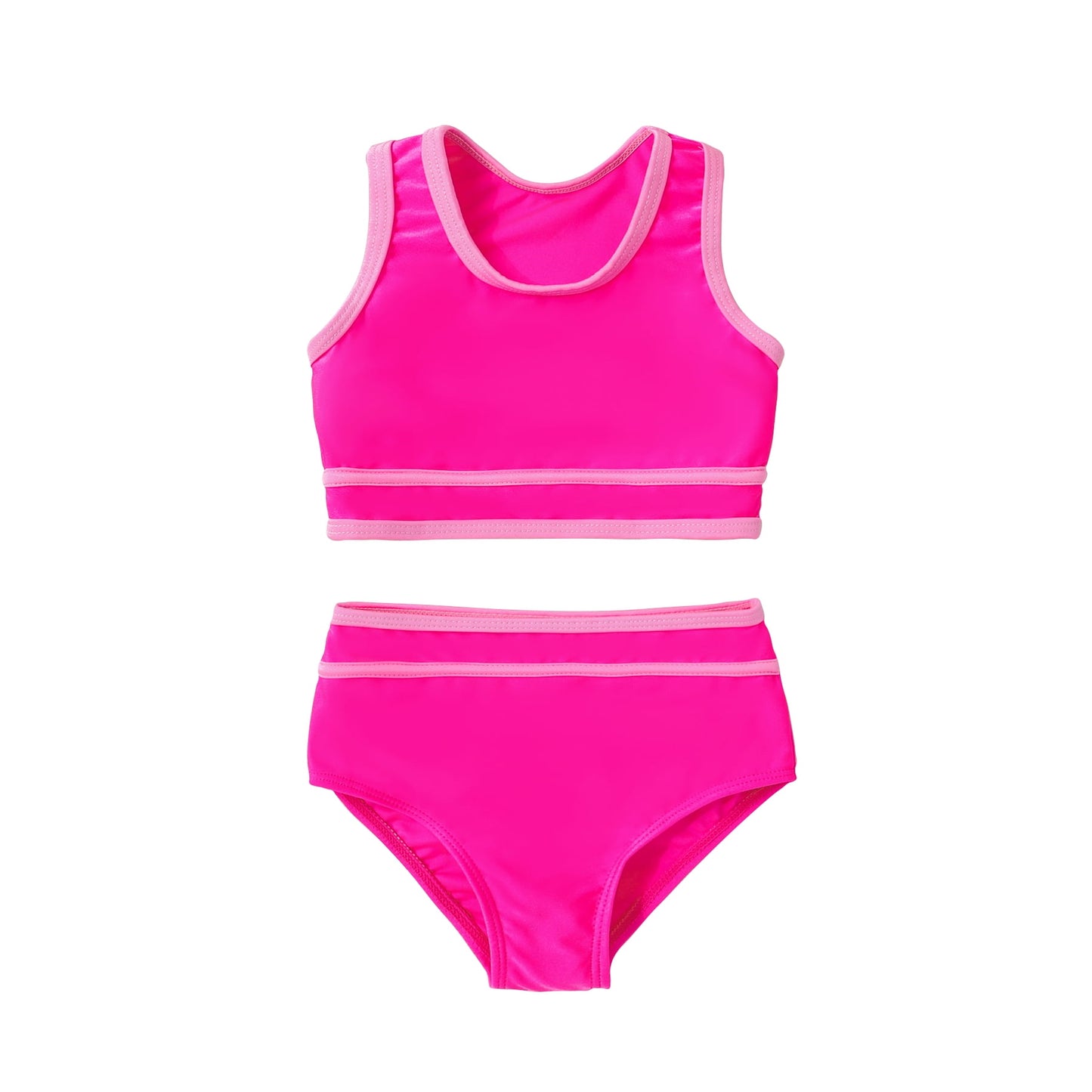Tiny Cutey Girl Tankini Swimsuit Kid Summer Sleeveless Vest Top Bikini Bathing Suits Set 2pcs