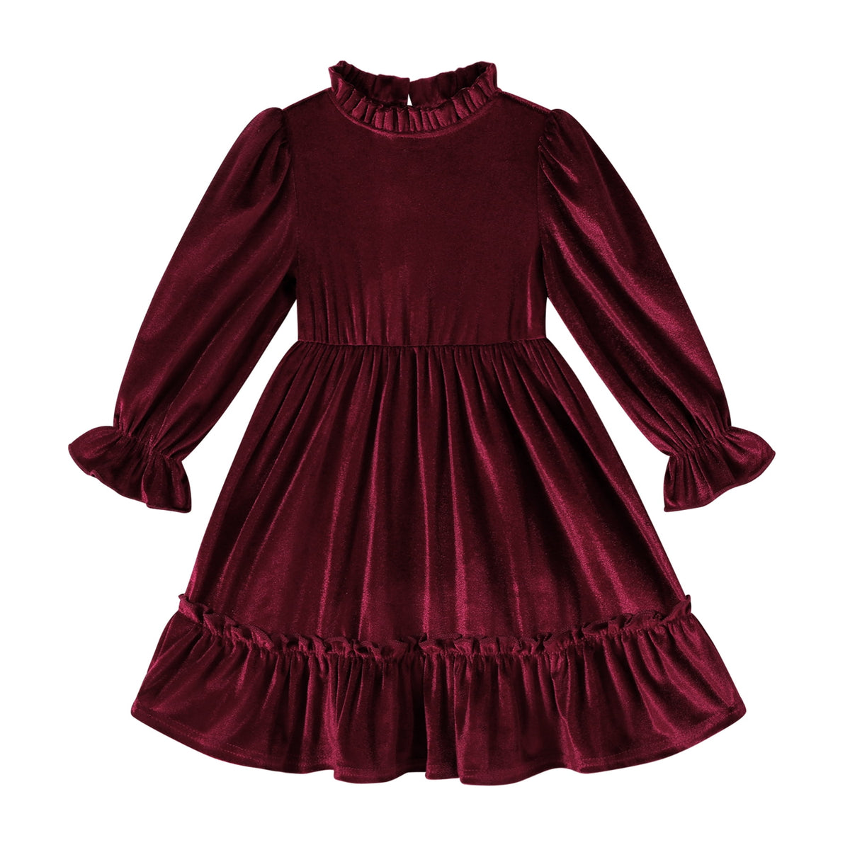 Tiny Cutey Toddler Baby Girls Winter Dress Long Sleeve Velvet Vintage Dresses