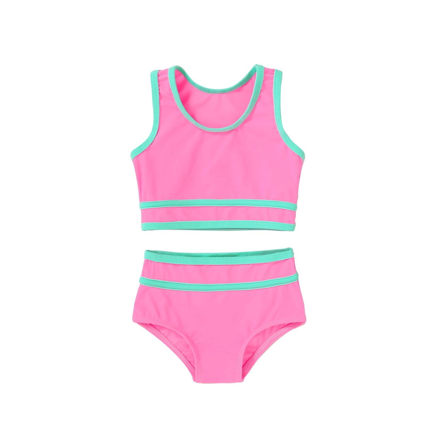 Tiny Cutey Girl Tankini Swimsuit Kid Summer Sleeveless Vest Top Bikini Bathing Suits Set 2pcs