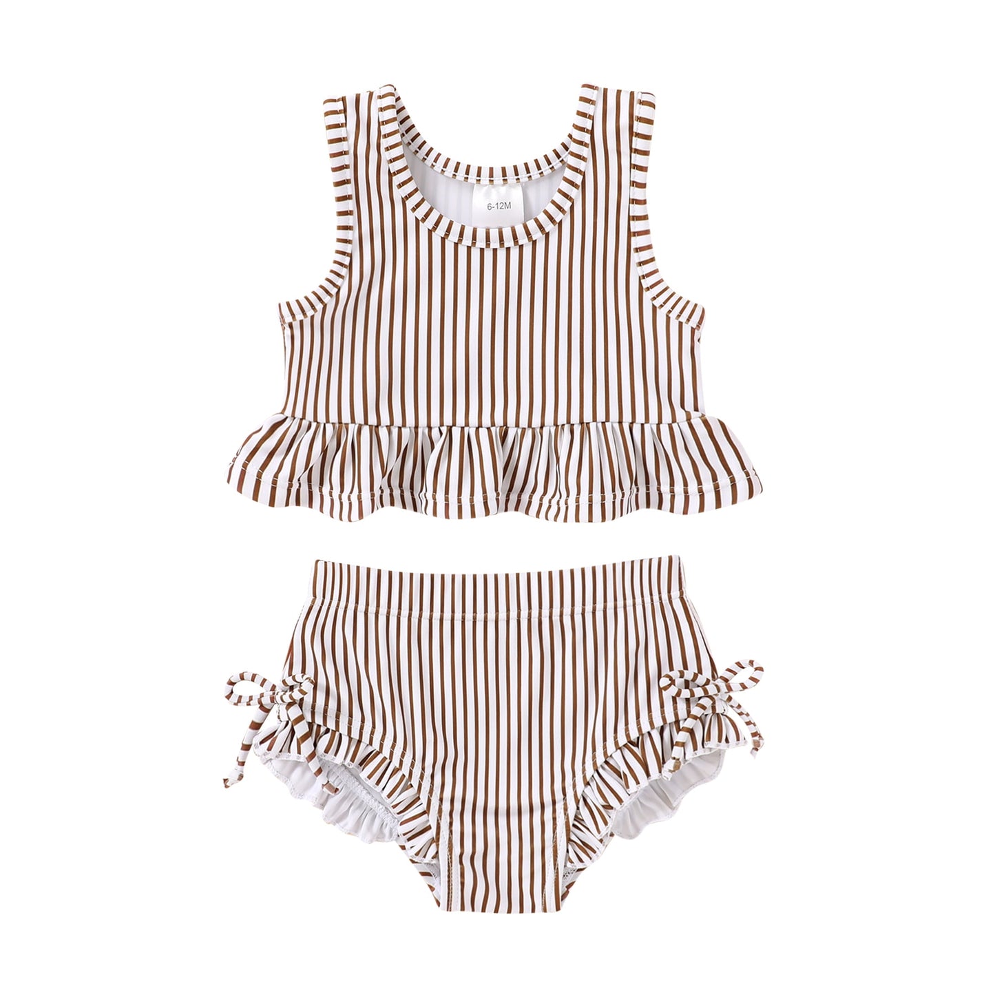 Tiny Cutey Toddler Girl Swimsuit Baby Summer Sleeveless Two-Piece Suit Beach Bikini Swimwear