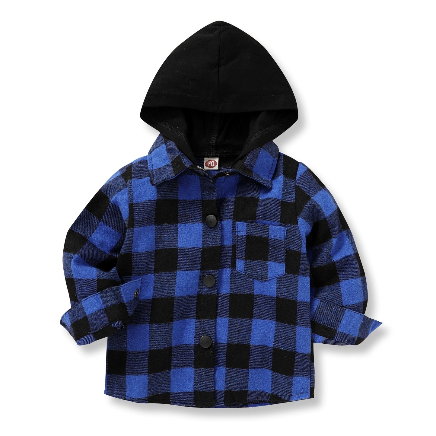 Younger Tree Kid Toddler Boy Flannel Shirt Baby Long Sleeve Hooded Plaid Button Shirt