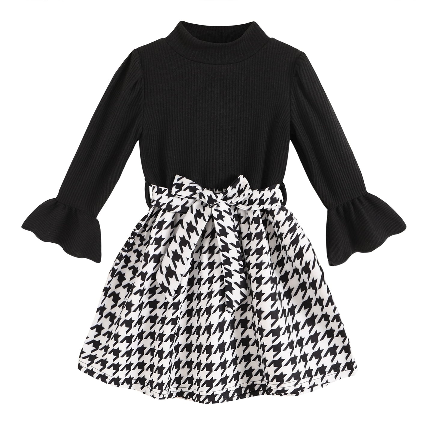 Younger Tree Baby Girl Fall Winter Dress Long Sleeve Turtleneck Vintage Knit Sweater Dress Little Girl Dresses Skirt Outfit Set