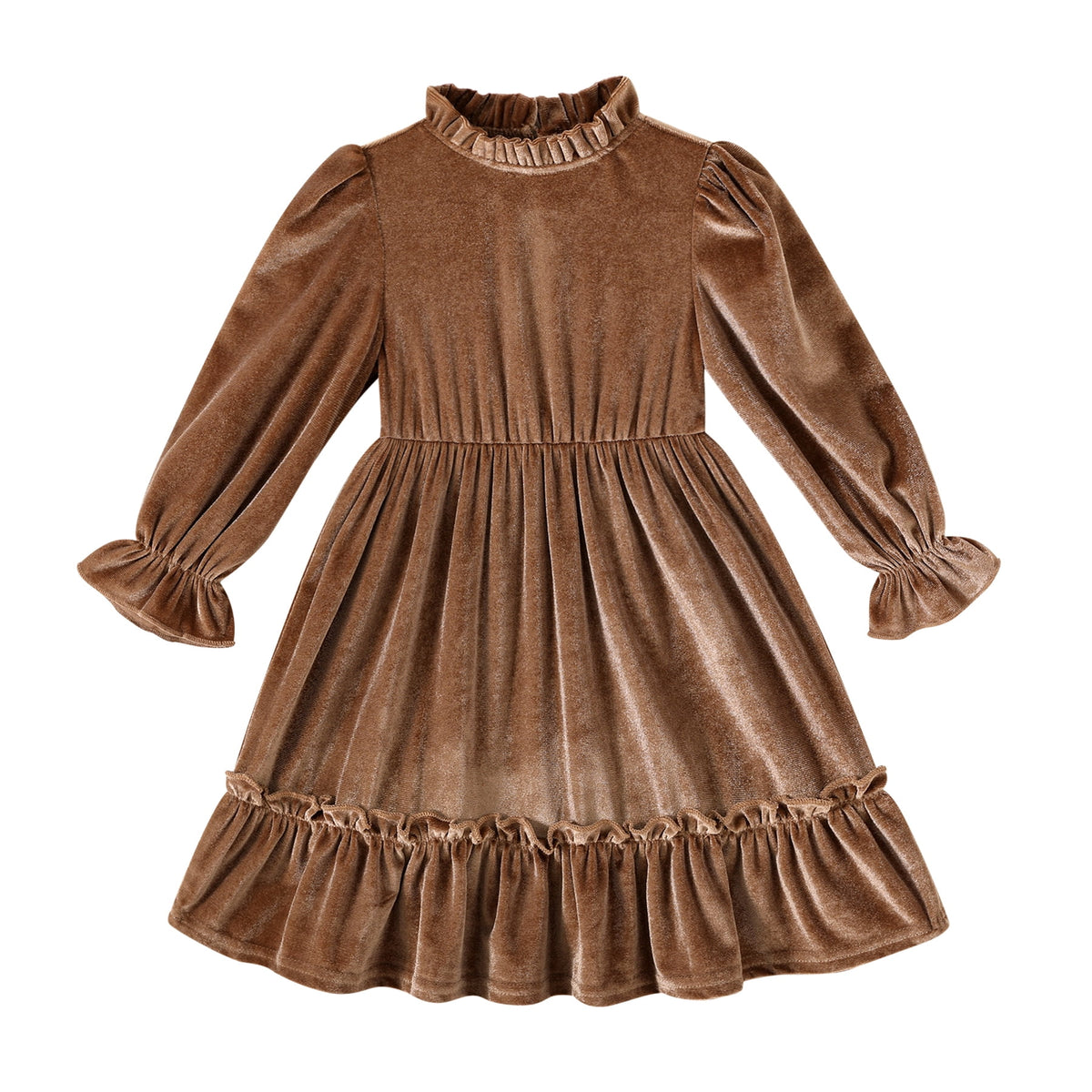 Tiny Cutey Toddler Baby Girls Winter Dress Long Sleeve Velvet Vintage Dresses