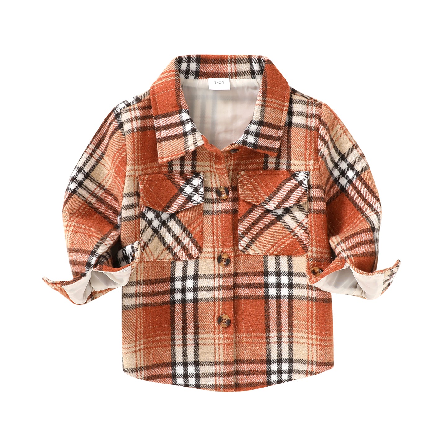 Happy Town Baby Boys Girls Plaid Flannel Jacket Long Sleeve Button Up Shirt Fall Winter Kids Coat