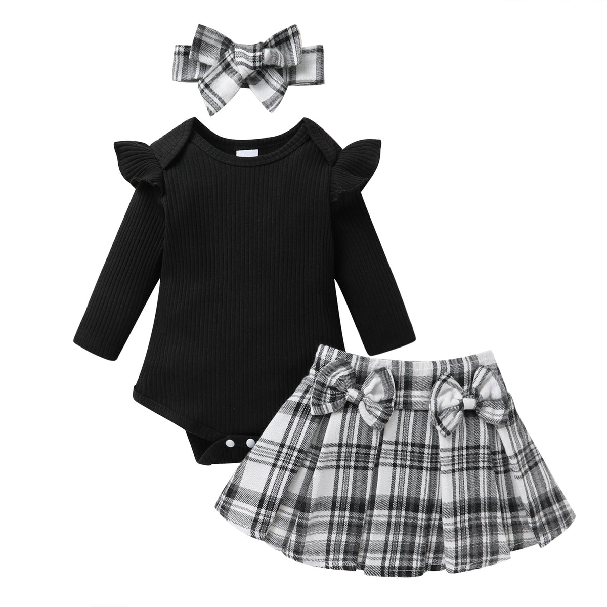 Younger Tree Toddler Baby Girl Dress Set Long Sleeved Top Skirt Set