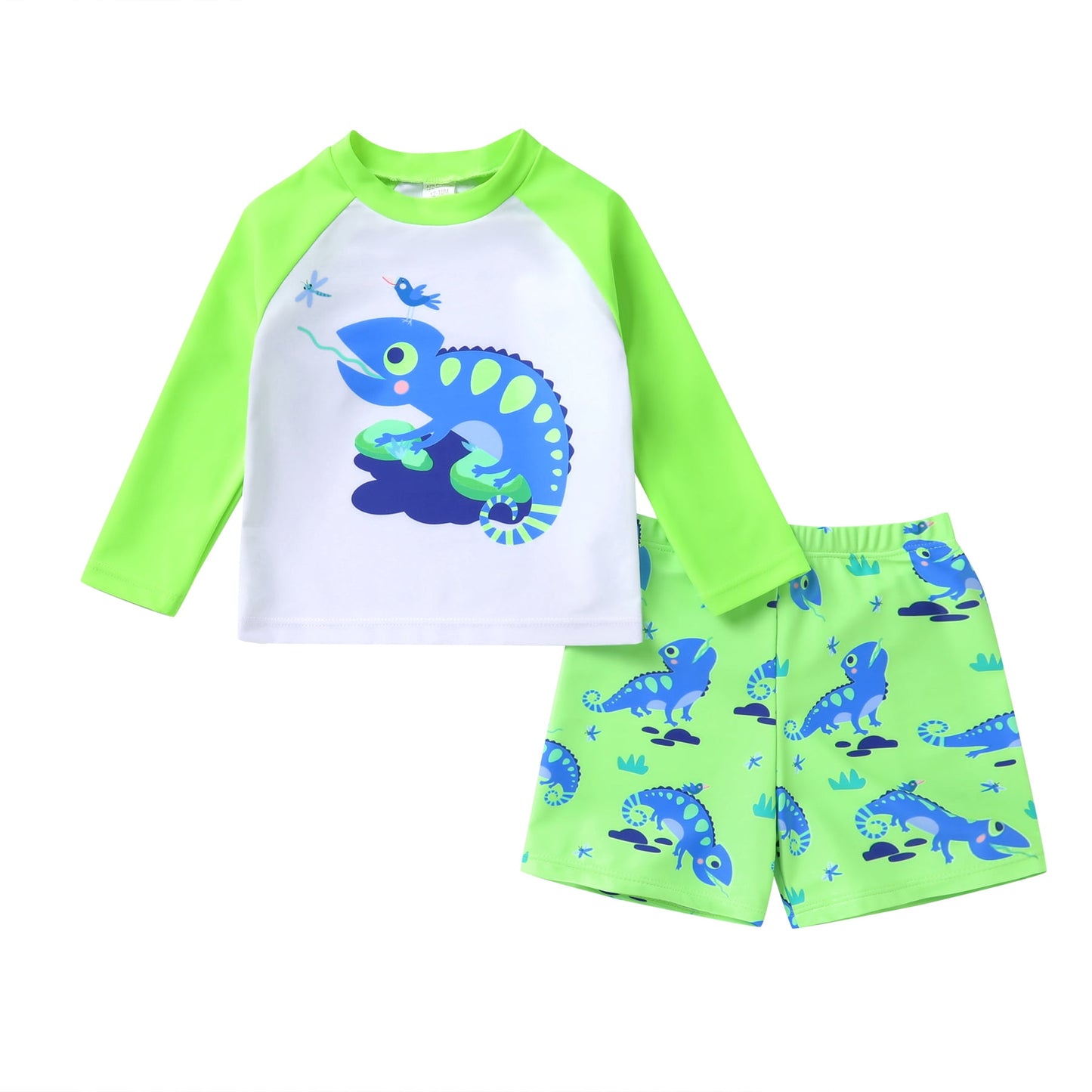 Younger Tree Toddler Baby Boys Swimsuits Trunk Rashguard Long Sleeve Top Shorts Two Pieces Bathing Suit Swimwear Outfit