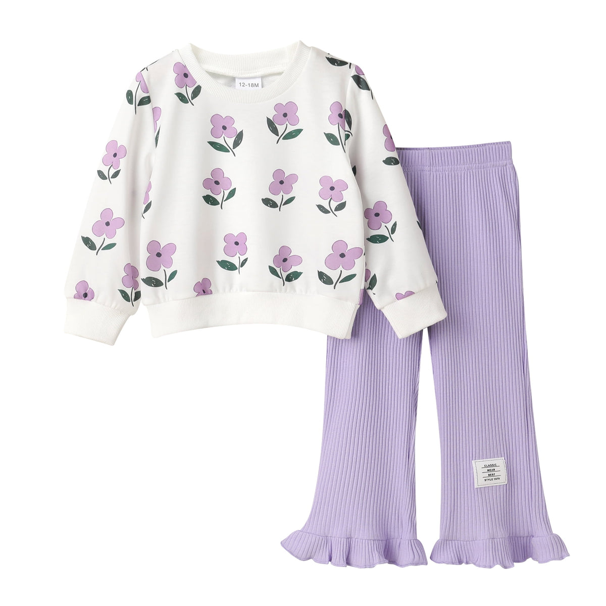 Tiny Cutey Toddler Girl Clothse Set Fall Winter Baby Sweatsuit Long Sleeve Sweatshirt Print Outfits