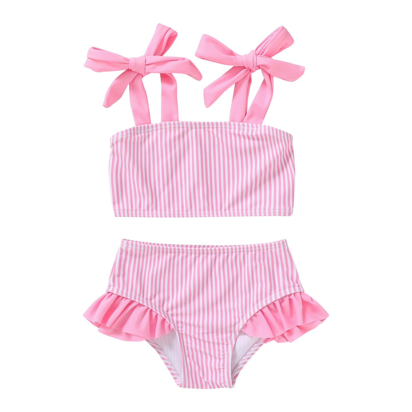 Happy Town Toddler Girls Two Pieces Swimsuit Color Block Beach Bathing Suit 18M-5T