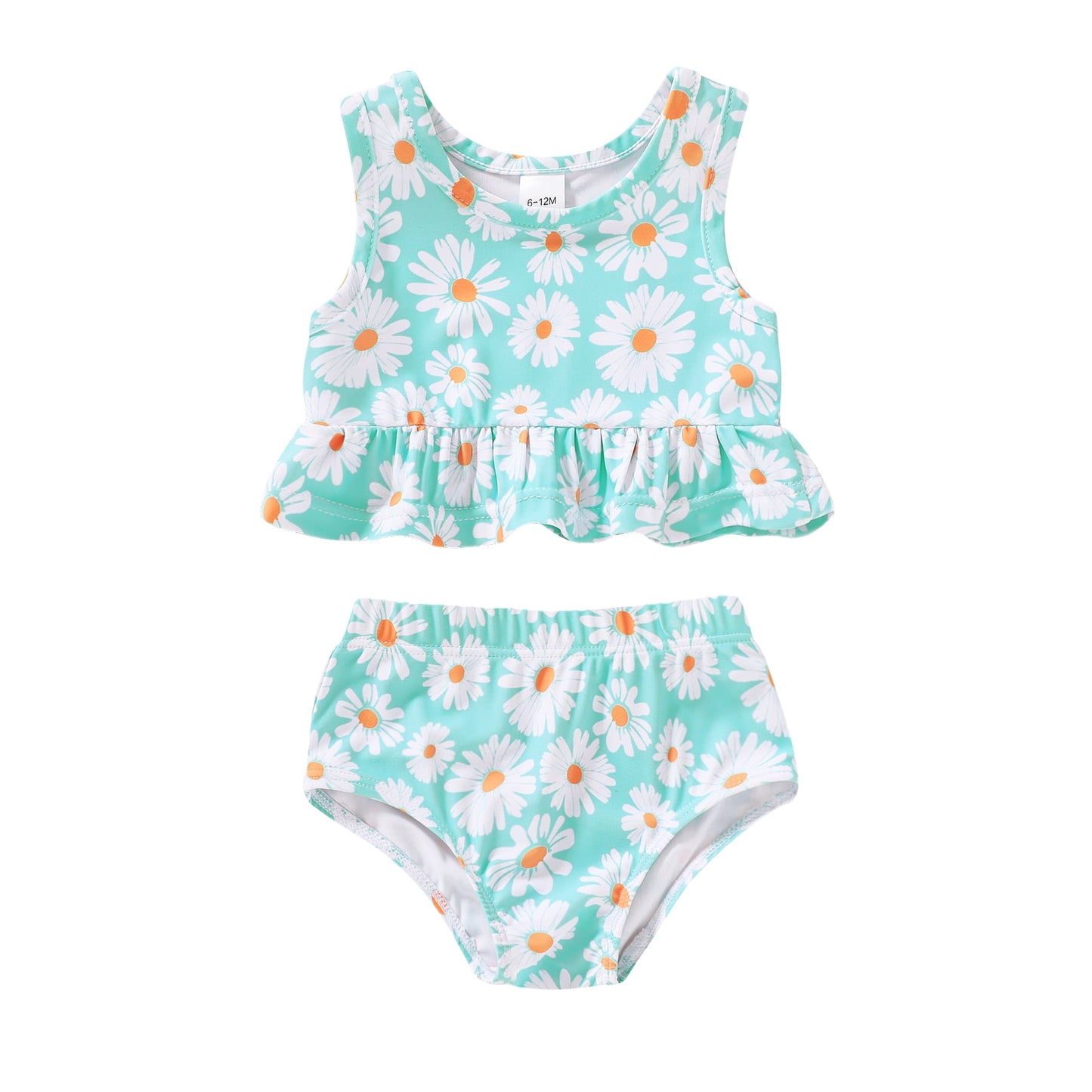 Younger Tree Toddler Baby Girls Summer Swimsuit Sleeveless Striped Swimwear Two-Piece Suit Beach Bikini