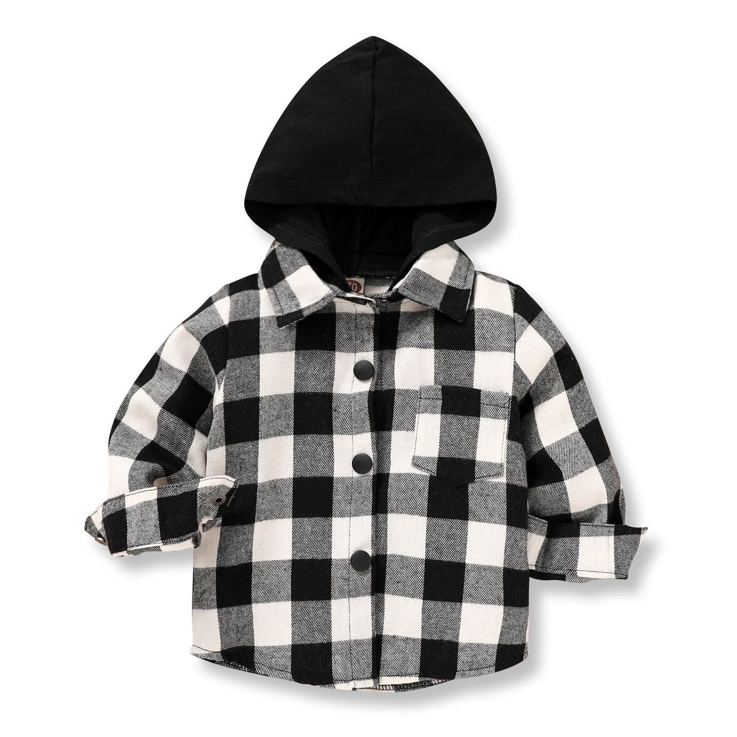 Younger Tree Kid Toddler Boy Flannel Shirt Baby Long Sleeve Hooded Plaid Button Shirt