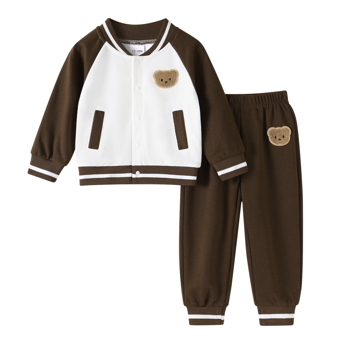 Tiny Cutey Toddler Baby Boy Girl Fall Winter Sweatsuits Set Clothes Baseball Tracksuit Outfit