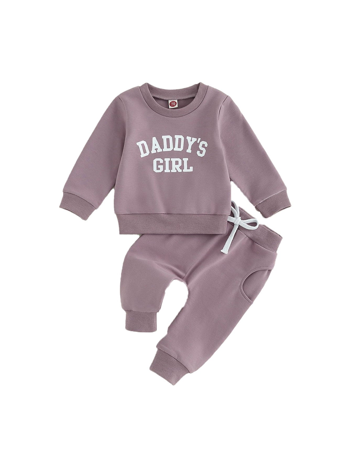 Happy Town Toddler Girl Fall Outfits Long Sleeve Letter Top and Long Pants Set Toddler Sweatsuits