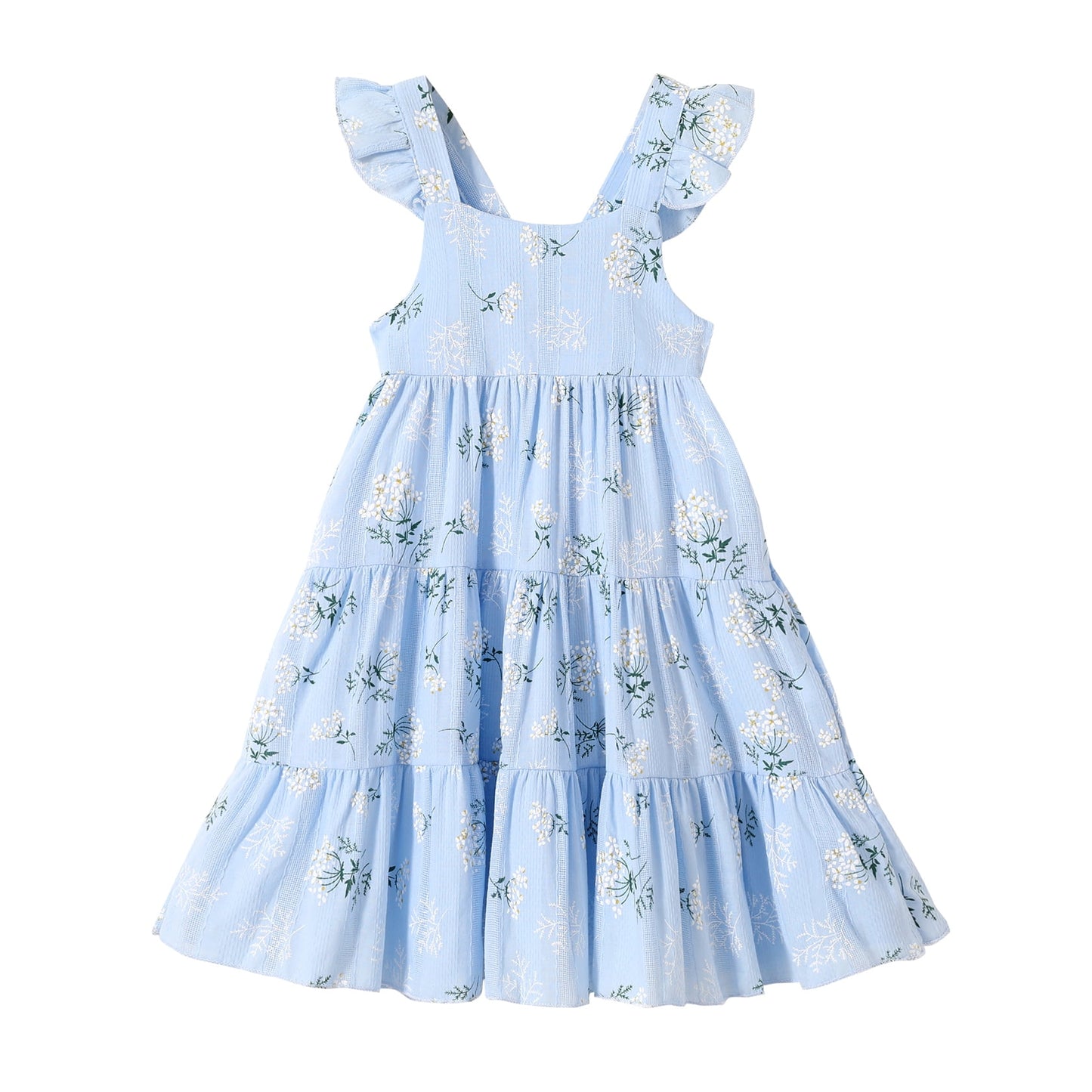 Younger Tree Baby Girls Summer Sleeveless Dress Kid Princess Flower Beach Butterfly Sundress12-18 Months