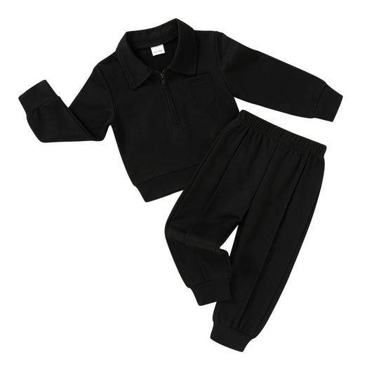 Younger Tree Baby Girl Boy Sweatshirt Sweatpants Set Fall Winter Long Sleeve Solid Color Sweatsuit Clothes Outfits