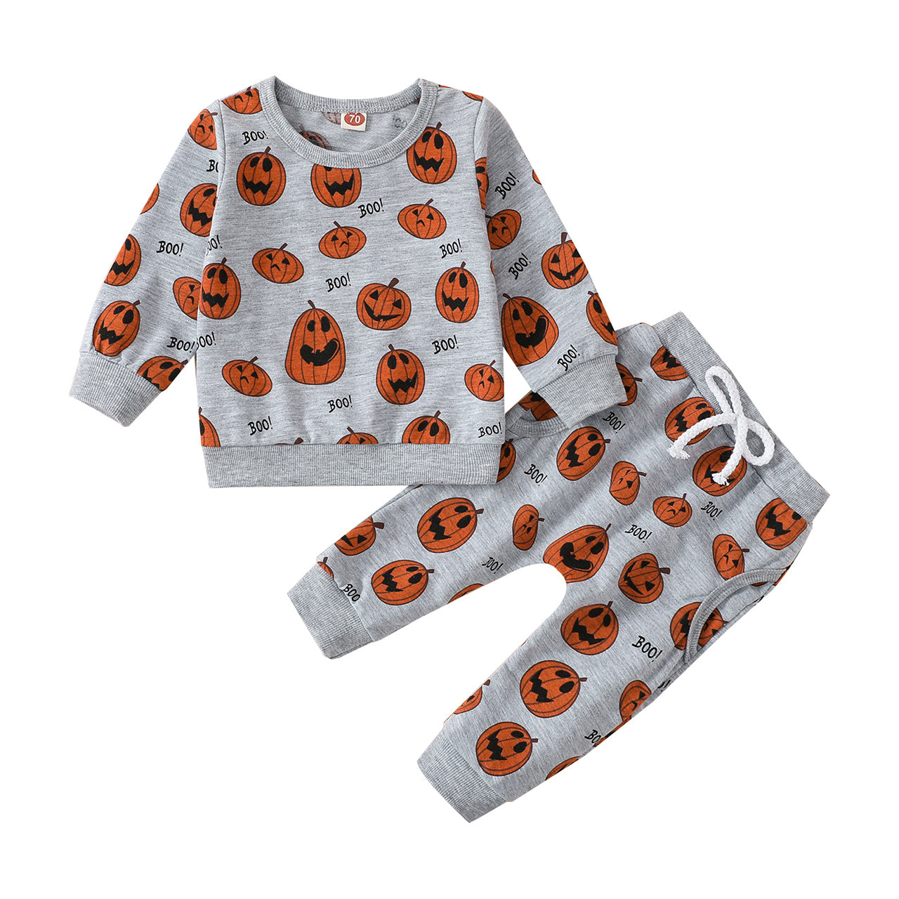 Younger Tree Baby Halloween Pumpkin Clothes Outfits Toddler Boy Girl Long Sleeve Sweatshirt Tops Pants Set