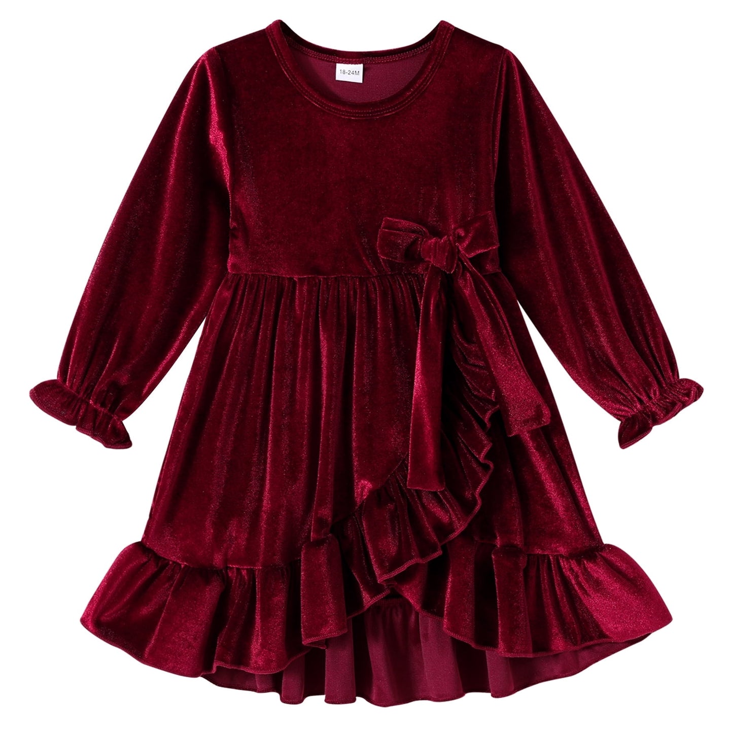 Younger Tree Kids Toddler Thanksgiving Dress Baby Girls Fall Dresses Ruffle Long Sleeve Bowknot Casual Winter Dress