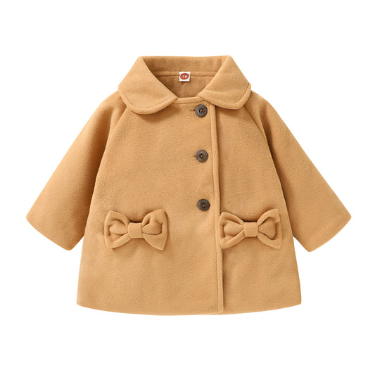 Happy Town Toddler Baby Girls Clothes Fall Winter Long Sleeve Outerwear Coats Baby Kids Button Jacket