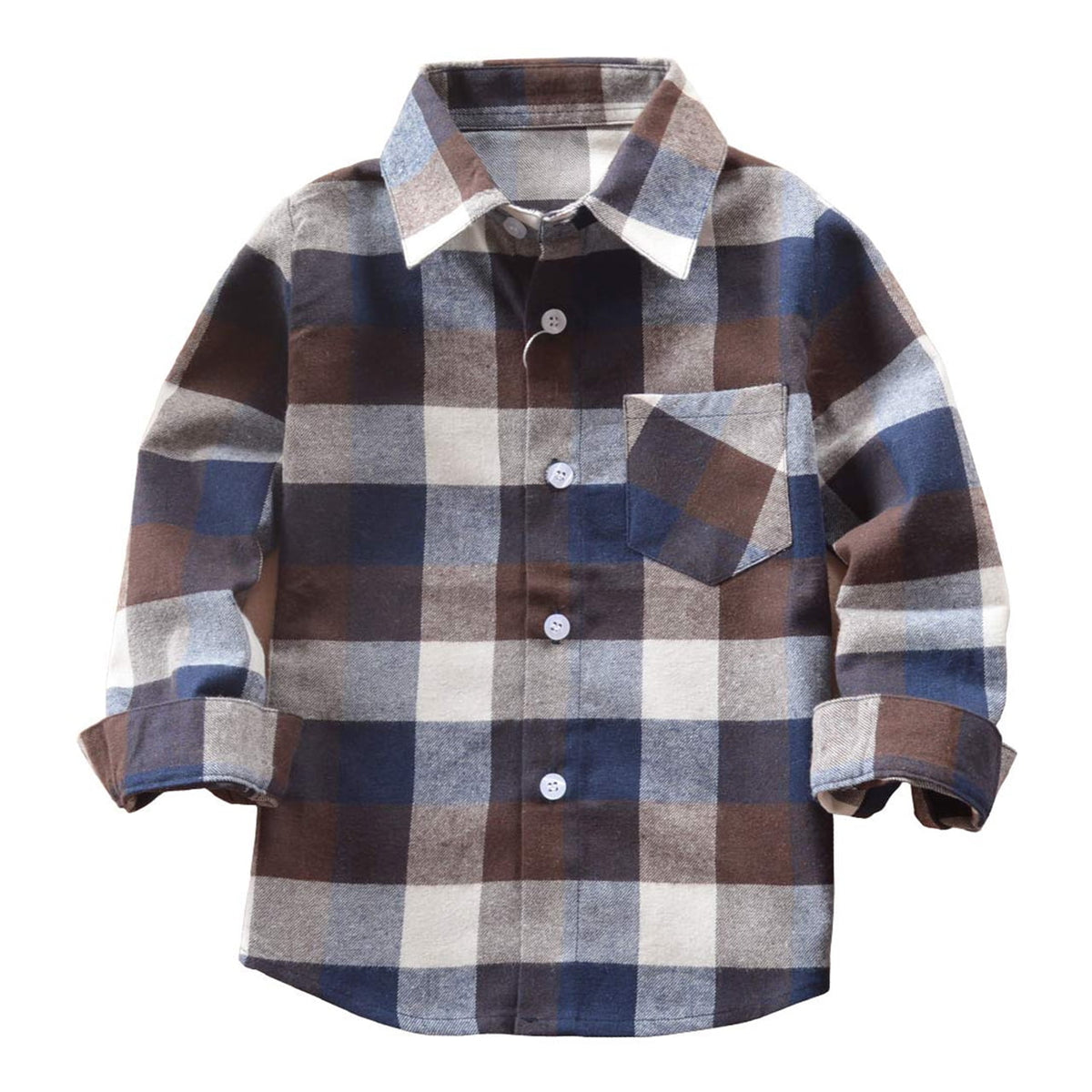 Tiny Cutey Toddler Baby Boy Christmas Red Long Sleeve Button Down Plaid Flannel Shirt,12-18 Months