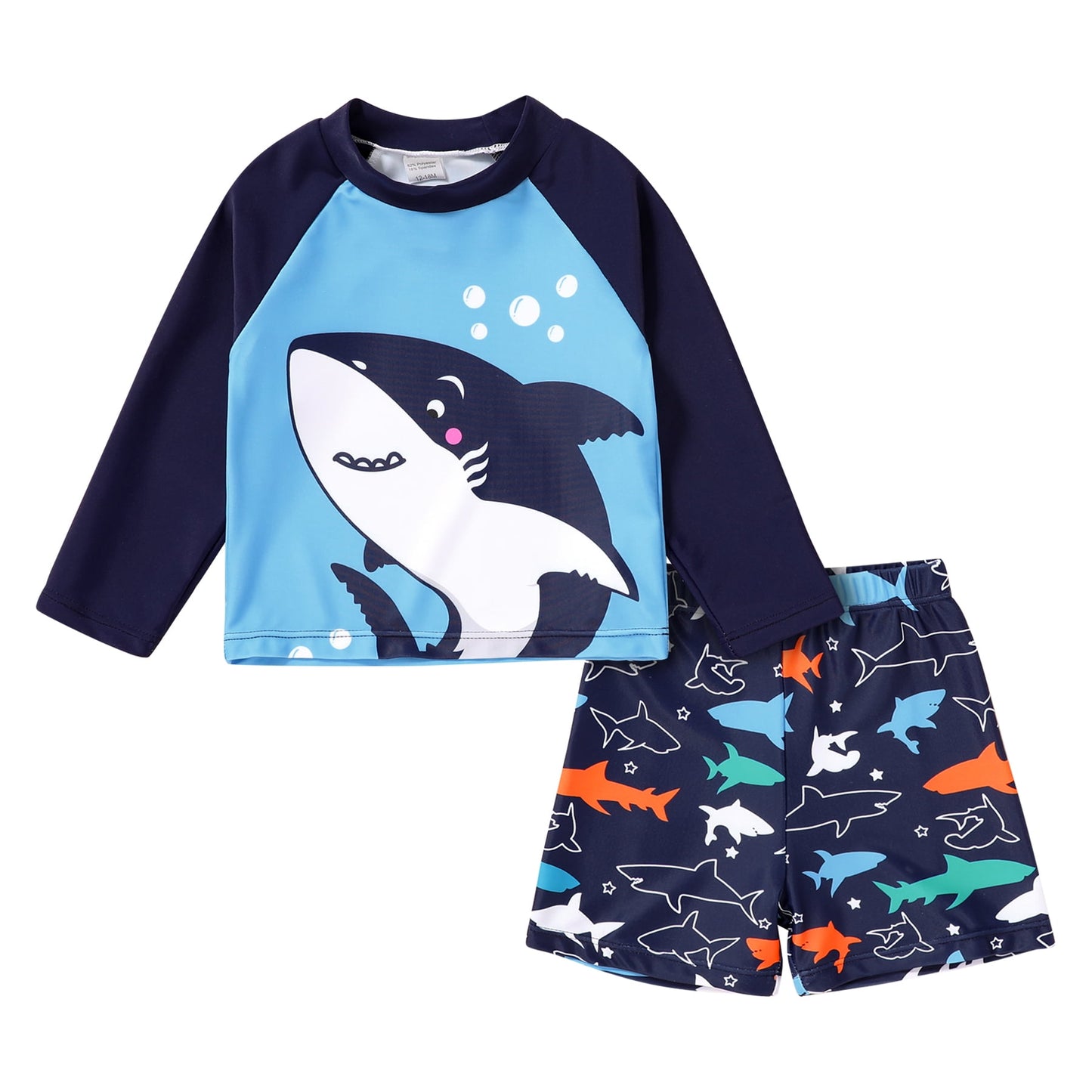 Younger Tree Toddler Baby Boys Swimsuits Trunk Rashguard Long Sleeve Top Shorts Two Pieces Bathing Suit Swimwear Outfit