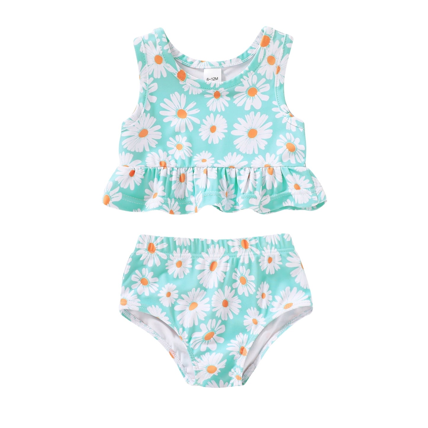 Younger Tree Toddler Baby Girls Summer Swimsuit Sleeveless Striped Swimwear Two-Piece Suit Beach Bikini