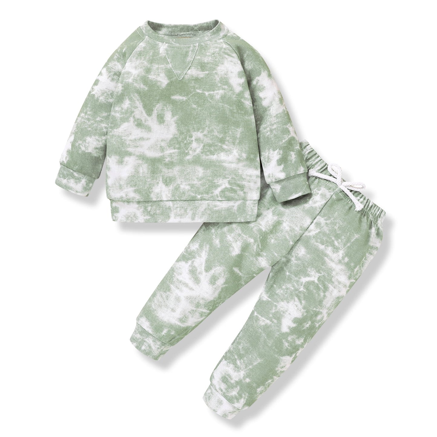 Younger Tree Toddler Baby Girl Sweatshirt Set Kid Fall Long Sleeve Tie Dye Clothes Outfits
