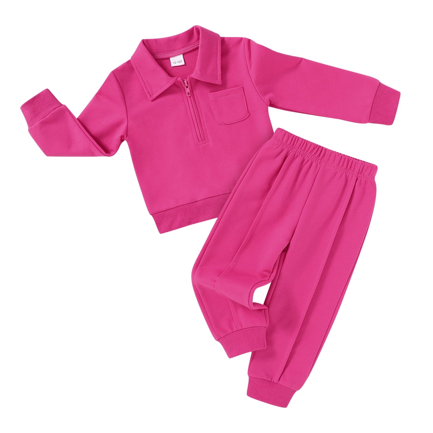 Younger Tree Baby Girl Boy Sweatshirt Sweatpants Set Fall Winter Long Sleeve Solid Color Sweatsuit Clothes Outfits