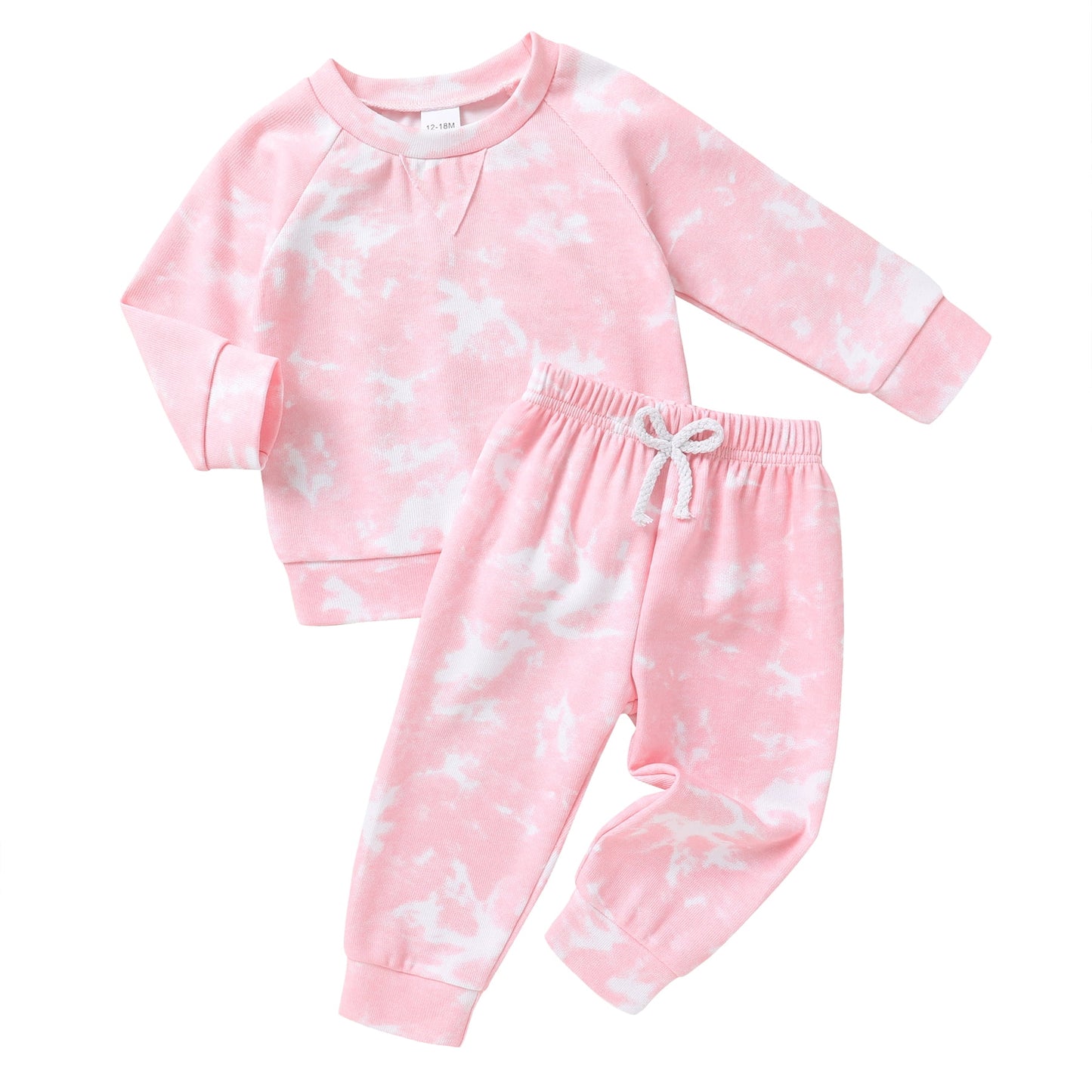 Younger Tree Toddler Baby Girl Sweatshirt Set Kid Fall Long Sleeve Tie Dye Clothes Outfits