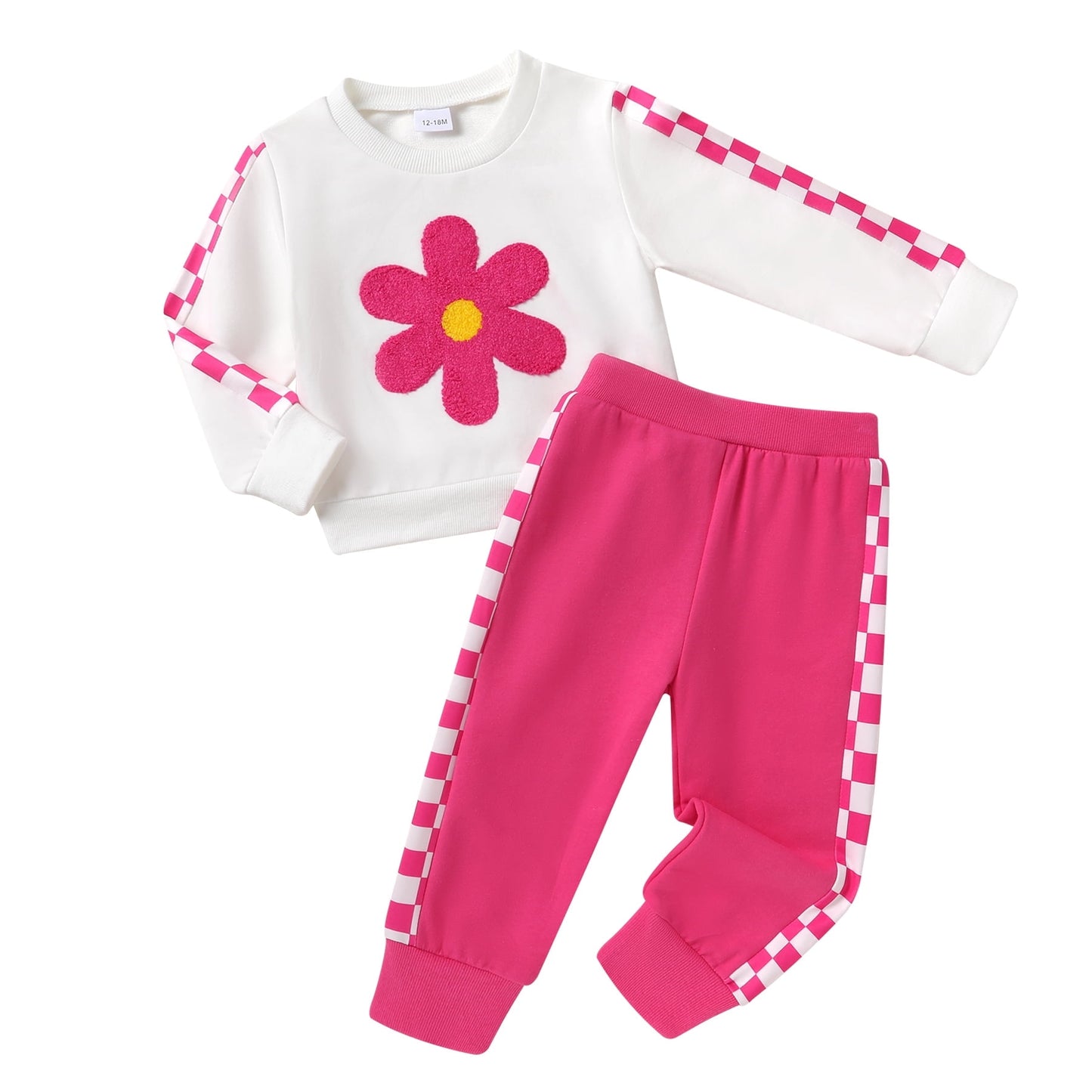 Happy Town Toddler Baby Girl Sweatsuit Fall Winter Long Sleeve Sweatshirt and Sweatpants Clothing Set for Girl