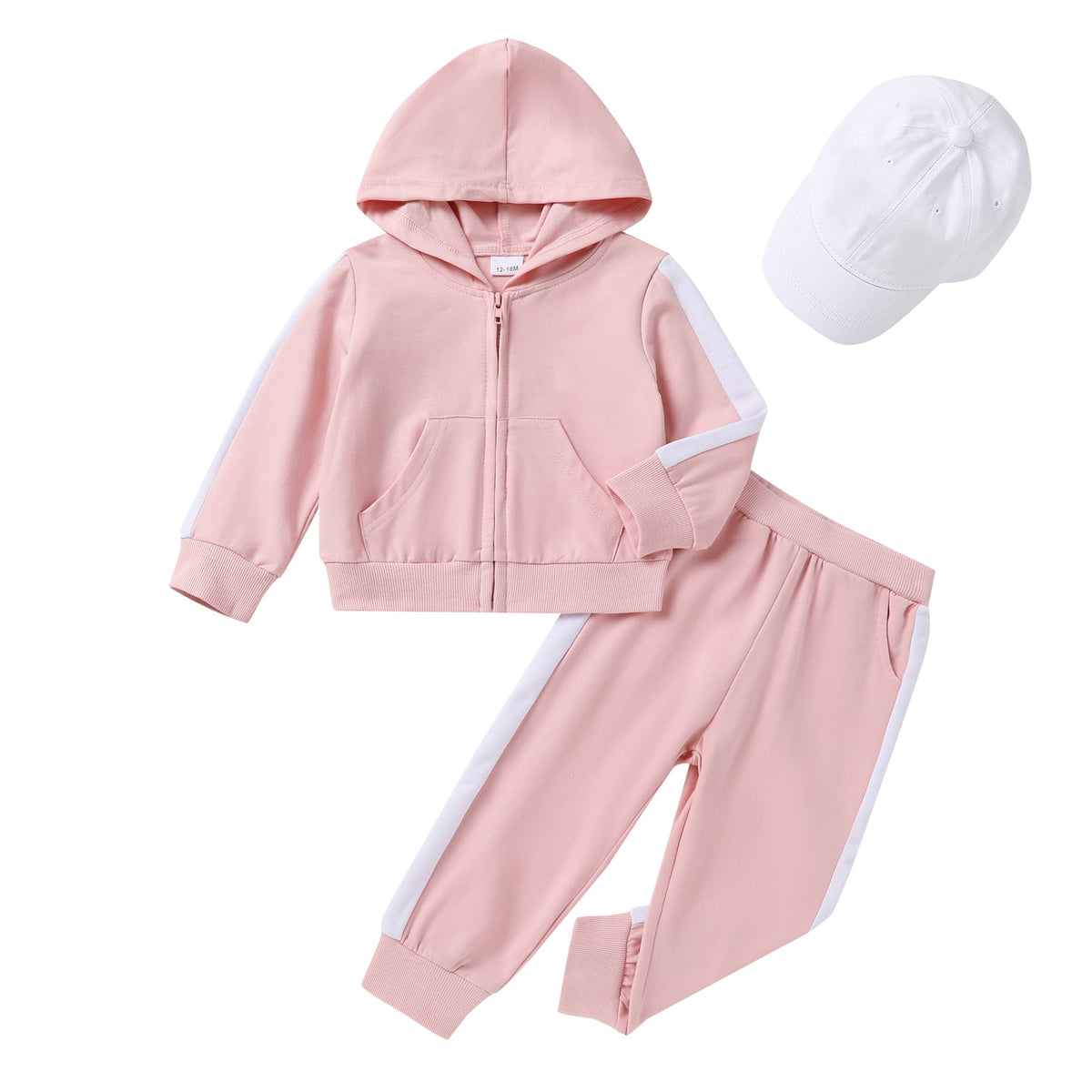 Tiny Cutey Toddler Girl Boy Hoodie Clothes Set Fall Long Sleeve Solid Baby Sweatsuit Outfits with Cap