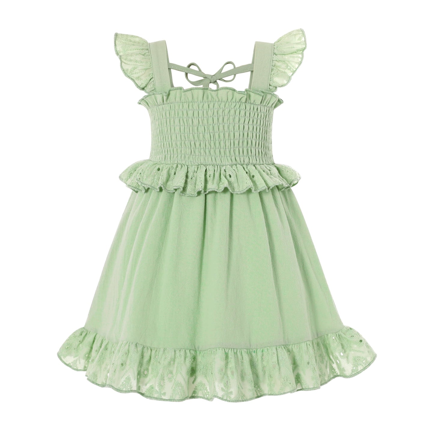 Tiny Cutey Toddler Baby Girl Dress Kids Summer Cotton Solid Ruffle Sleeveless Skirt Casual Sundress