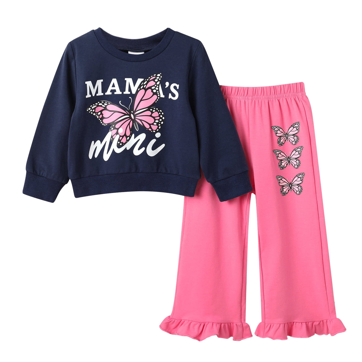 Tiny Cutey Toddler Girl Clothse Set Fall Winter Baby Sweatsuit Long Sleeve Sweatshirt Print Outfits