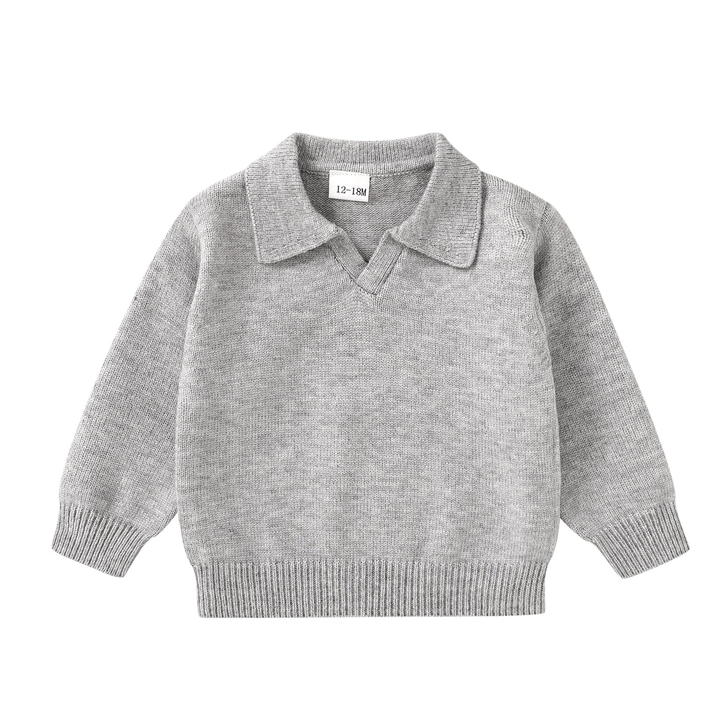 Younger Tree Baby Boy Sweater Toddler Fall Knit V Neck Pullover Long Sleeve Top Sweatshirt Clothes