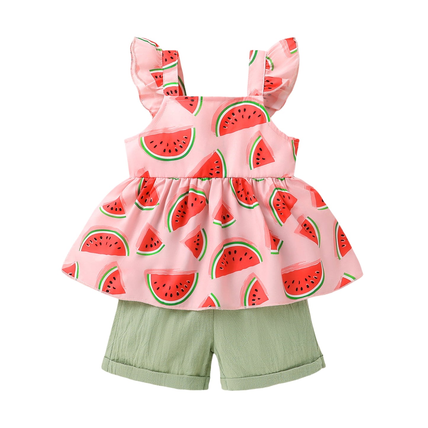 Younger Tree Baby Girl Clothes Outfits Summer Sleeveless Ruffle Bowknot Dress Top Shorts Set 2PCS