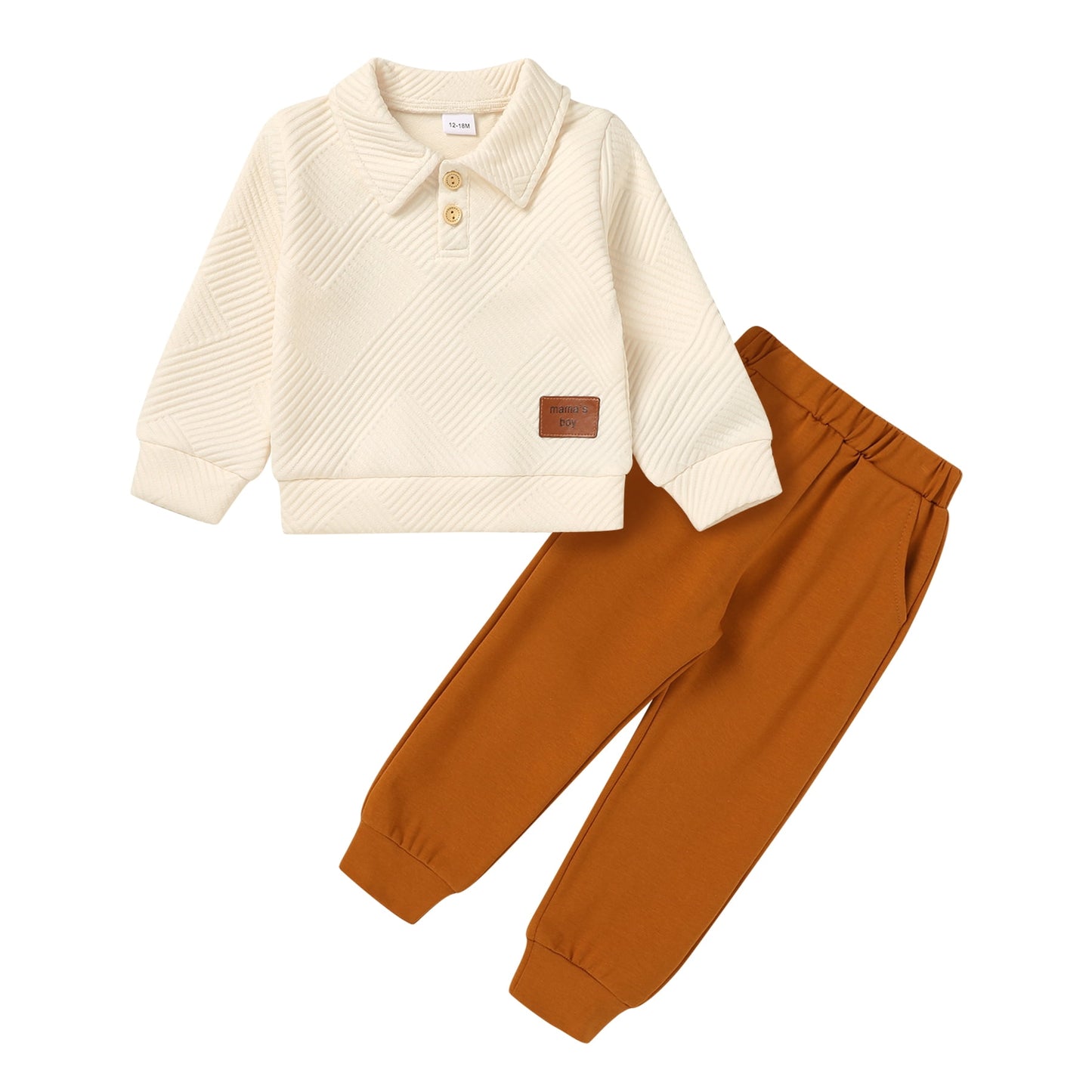 Younger Tree Toddler Baby Boy Clothes Outfits Fall Winter Pullover Long Sleeve Solid Sweatshirt Pants Sweatsuit Set