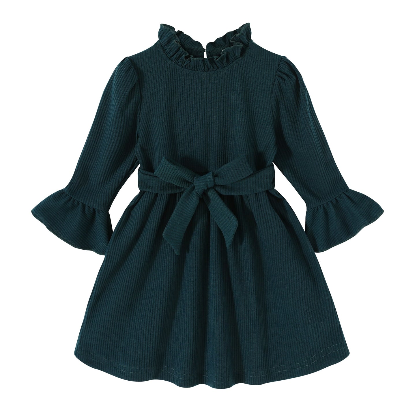 Younger Tree Baby Girl Fall Winter Dress Long Sleeve Turtleneck Vintage Knit Sweater Dress Little Girl Dresses Skirt Outfit Set