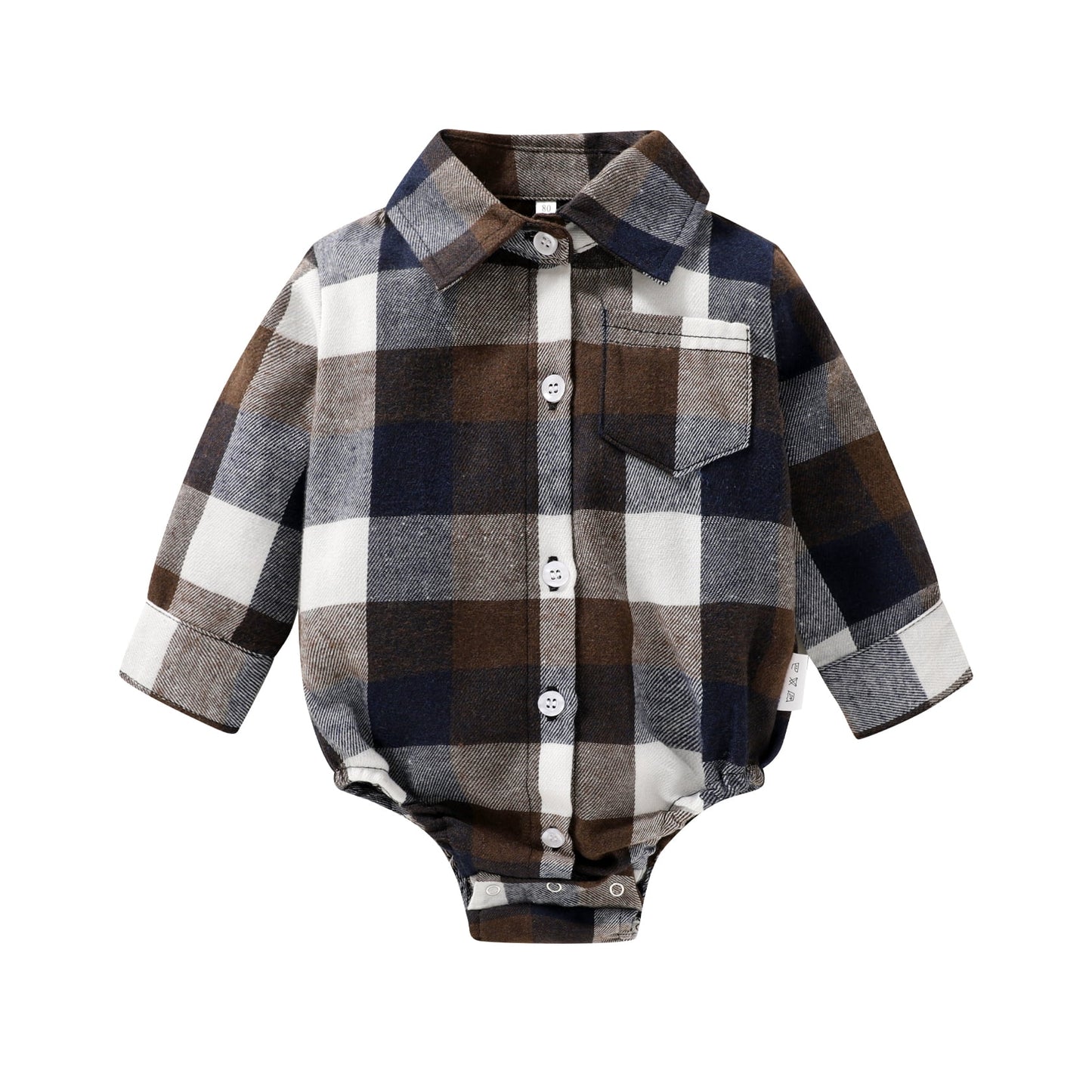 Younger Tree Newborn Baby Boy Girls Plaid Outfit Flannel Romper Tops Infant Long Sleeve Button Down Plaid Casual Bodysuit Clothes