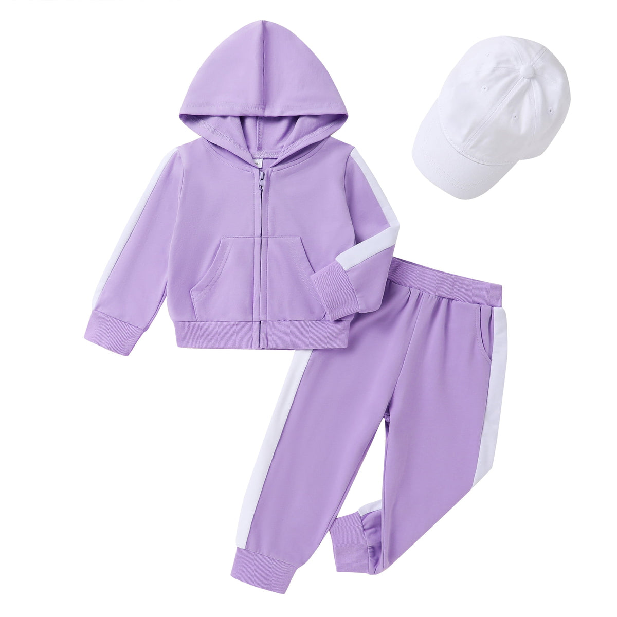 Tiny Cutey Toddler Girl Boy Hoodie Clothes Set Fall Long Sleeve Solid Baby Sweatsuit Outfits with Cap