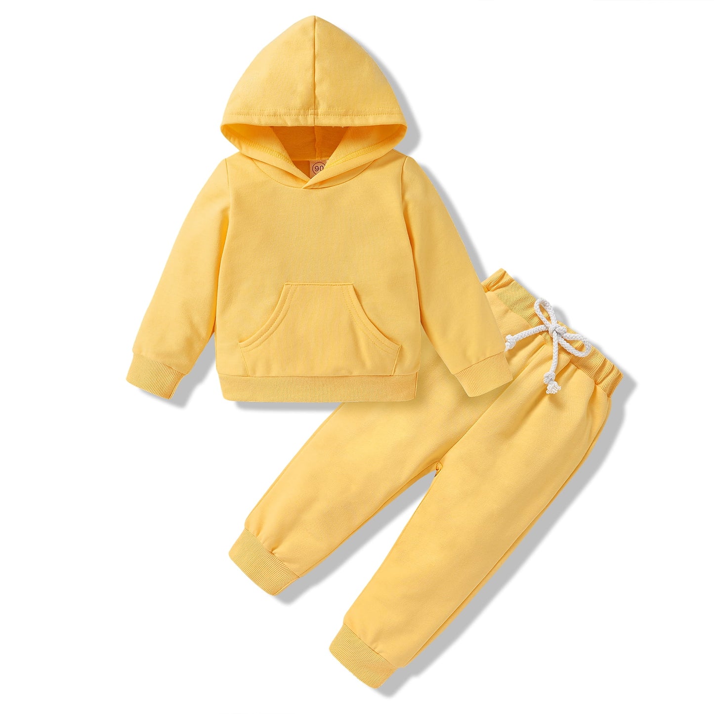 Happy Town Toddler Fall Outfits for Girl Boy Long Sleeve Hoodie Top and Long Sweatpants Set Toddler Sweatsuit