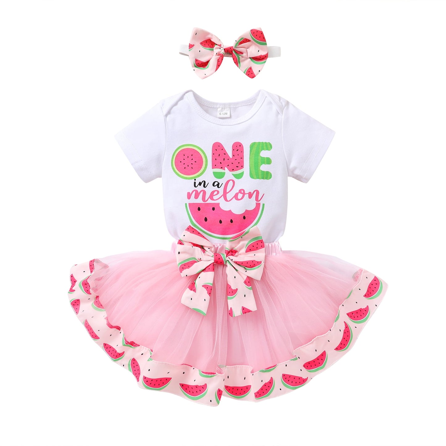 Younger Tree Newborn Baby Girls My 1st Birthday Dress Infant Pink Shiny Printed Sequin Bowknot Tutu Princess Dress