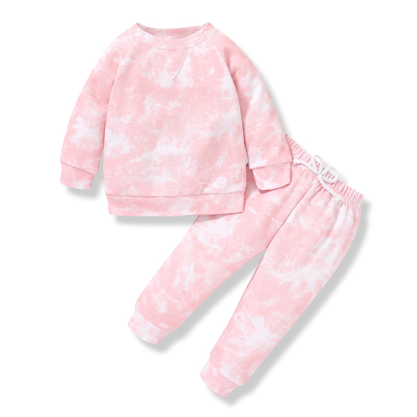 Younger Tree Toddler Baby Girl Sweatshirt Set Kid Fall Long Sleeve Tie Dye Clothes Outfits