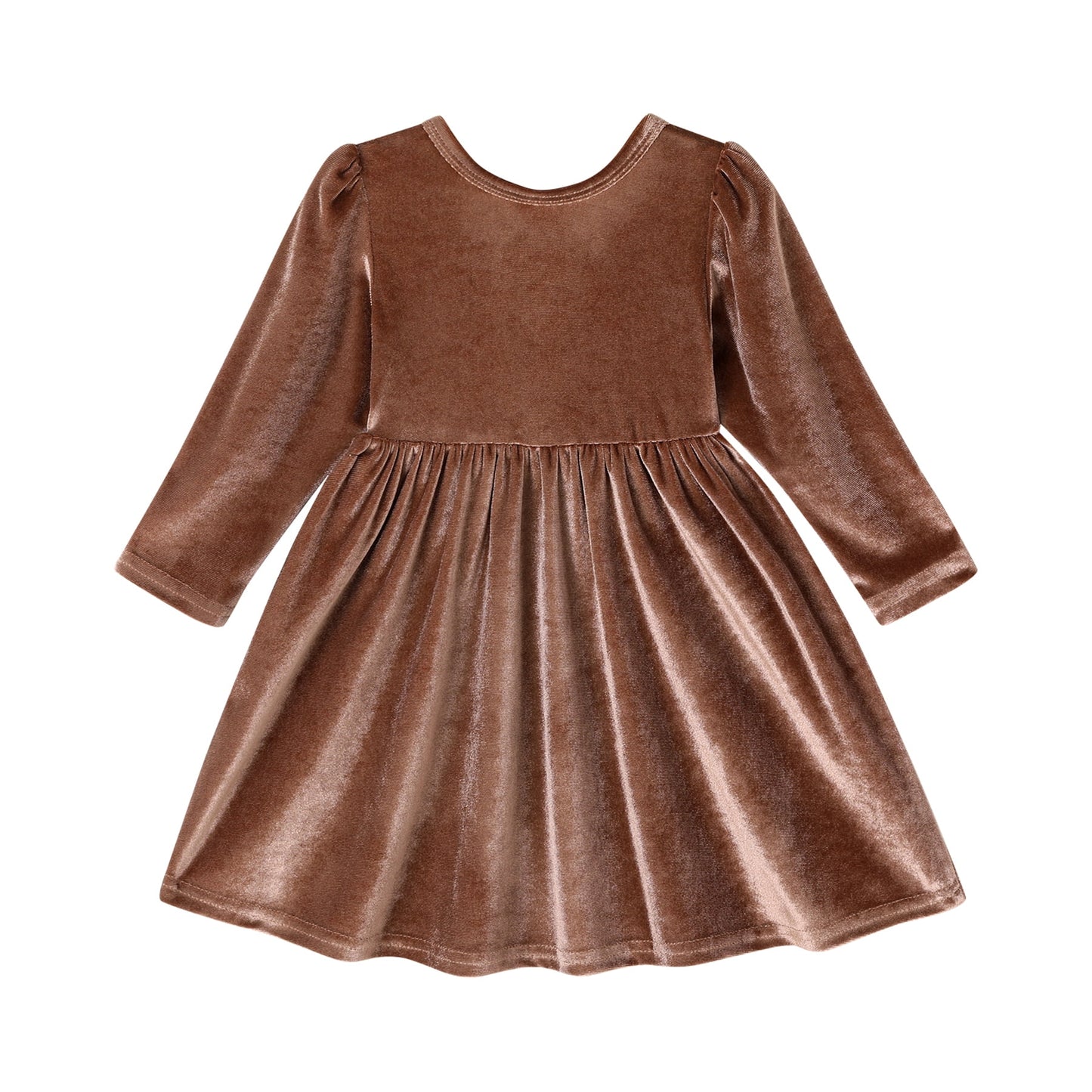 Younger Tree Christmas Dresses for Toddler Baby Girls Fall Winter Long Sleeve Velvet Dresses Princess Party Outfits Clothes