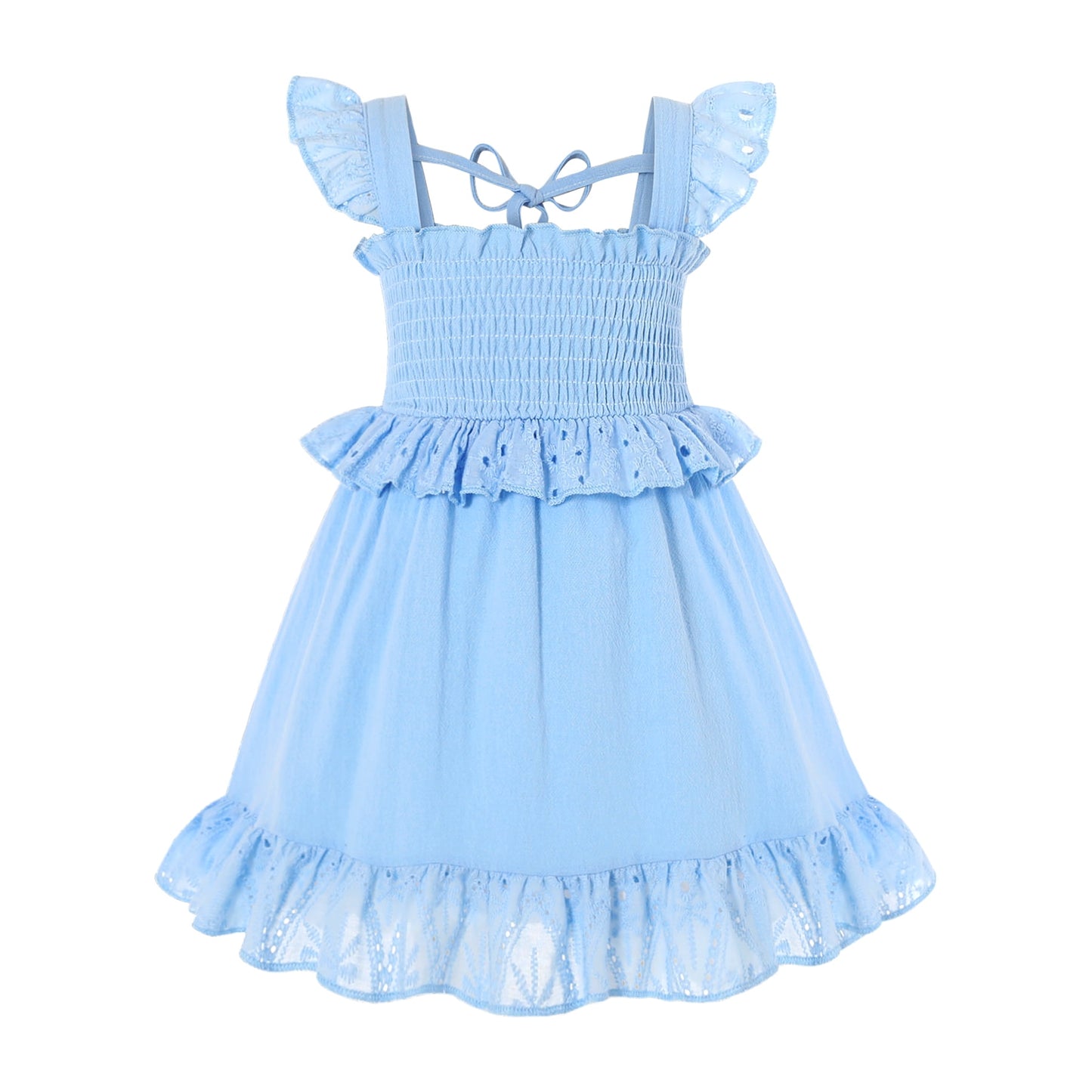 Tiny Cutey Toddler Baby Girl Dress Kids Summer Cotton Solid Ruffle Sleeveless Skirt Casual Sundress