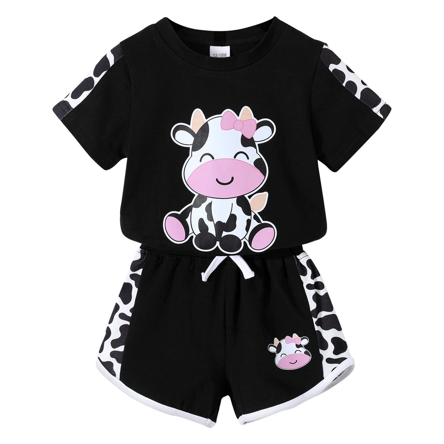 Happy Town Toddler Baby Girl Summer Outfits Butterfly Print Short Sleeve T-Shirt + Shorts Girls Two-Piece Clothes Set