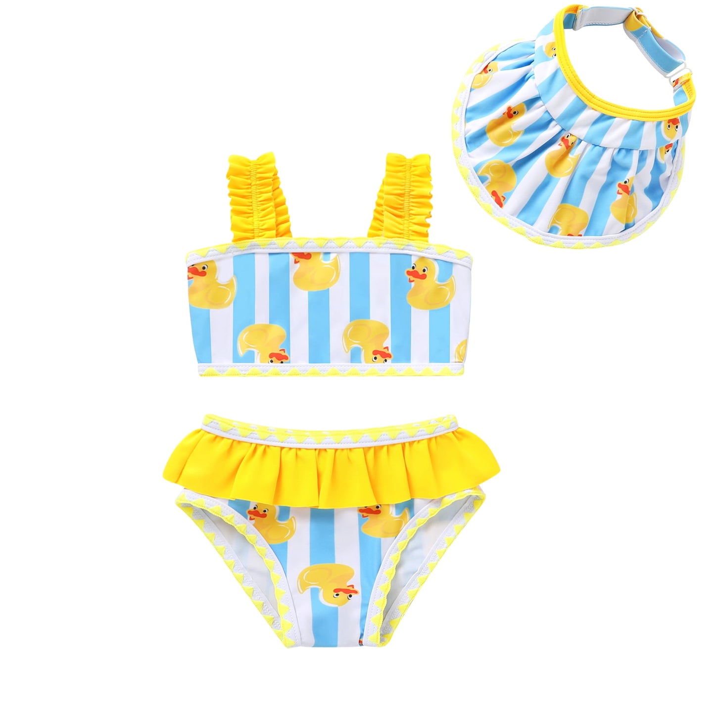 Tiny Cutey Baby Girl Swimsuit Toddler Summer Bikini Beach Bathing Suit with Hat