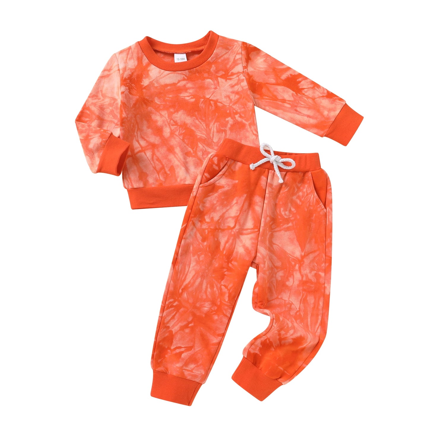 Younger Tree Toddler Baby Girl Sweatshirt Set Kid Fall Long Sleeve Tie Dye Clothes Outfits