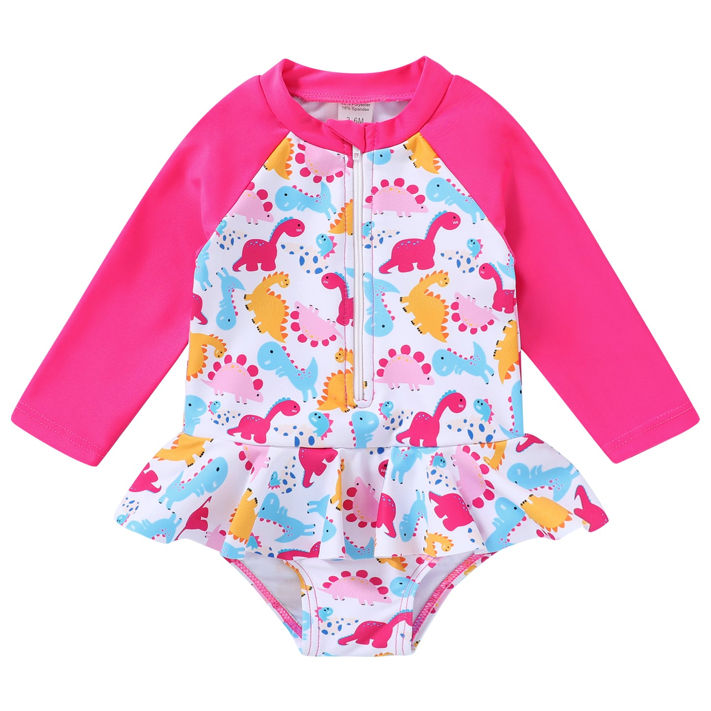 Happy Town Newborn Baby Girls Swimsuit Summer One-Piece Long Sleeve Floral Bathing Suit