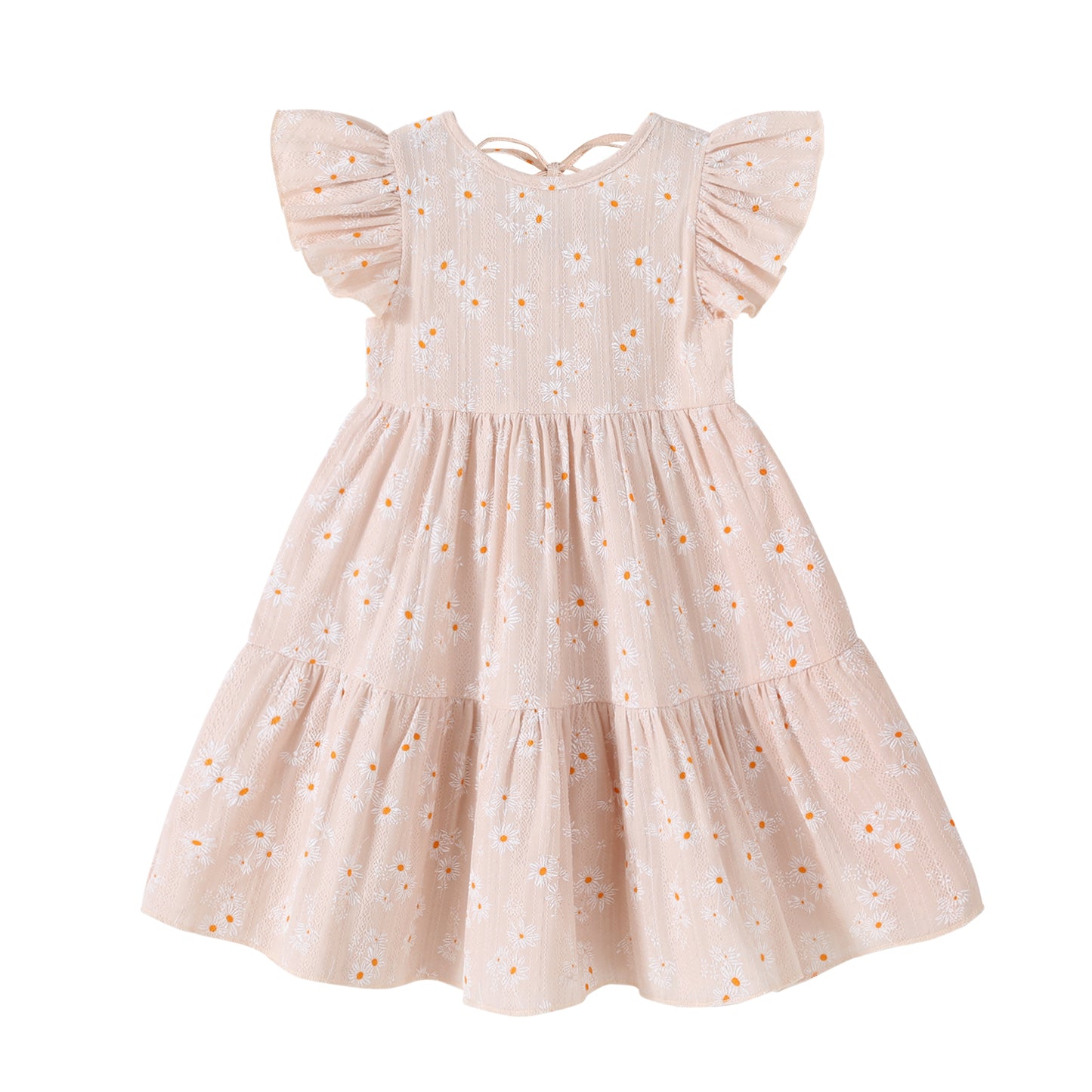 Happy Town Toddler Baby Girl Boho Dress Linen Ruffle Sleeveless Casual Dress